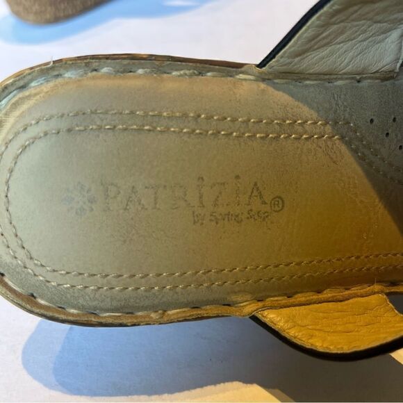 Patrizia Sandals by Spring Step Size 8.5/39 Black/Tan Braided Slip On Wedge - Picture 7 of 9